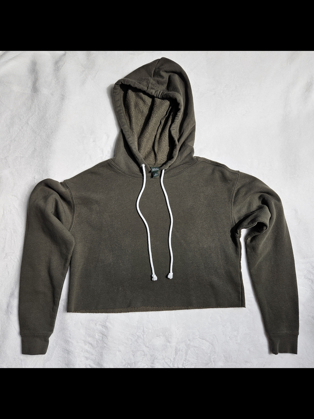 wild fable Olive Cropped Hooded Sweatshirt